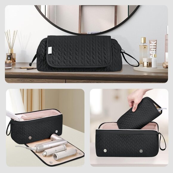 Travel Hair Tool Organizer Bag Heat Resistant Mat for Straighteners Curling Iron - Picture 2 of 7